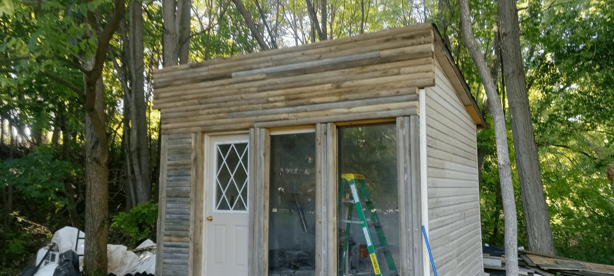Backyard studio — build & cladding — after